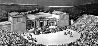 Реконструкция театра в Афинах, 5 век до н.э. («БСЭ»)